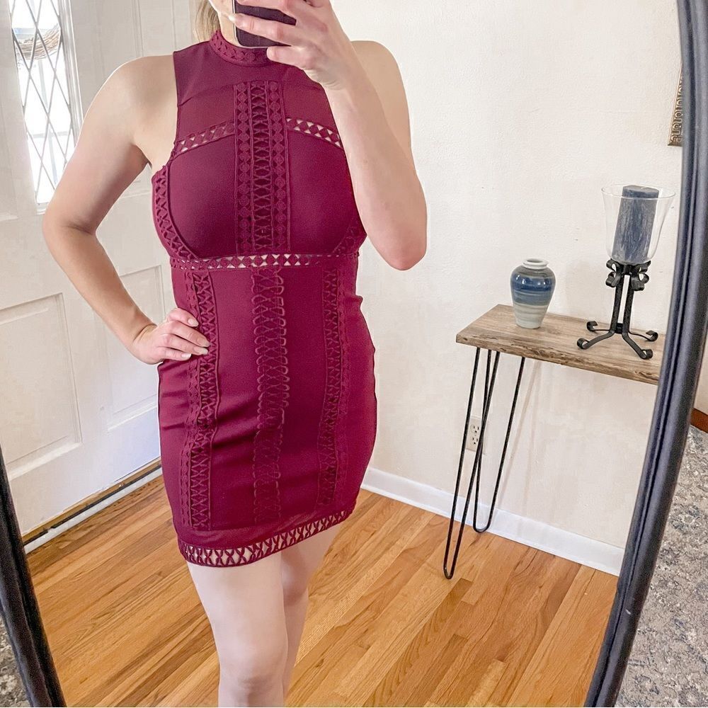Free People Skyscraper Mini Dress Raspberry Red - Picture 7 of 7